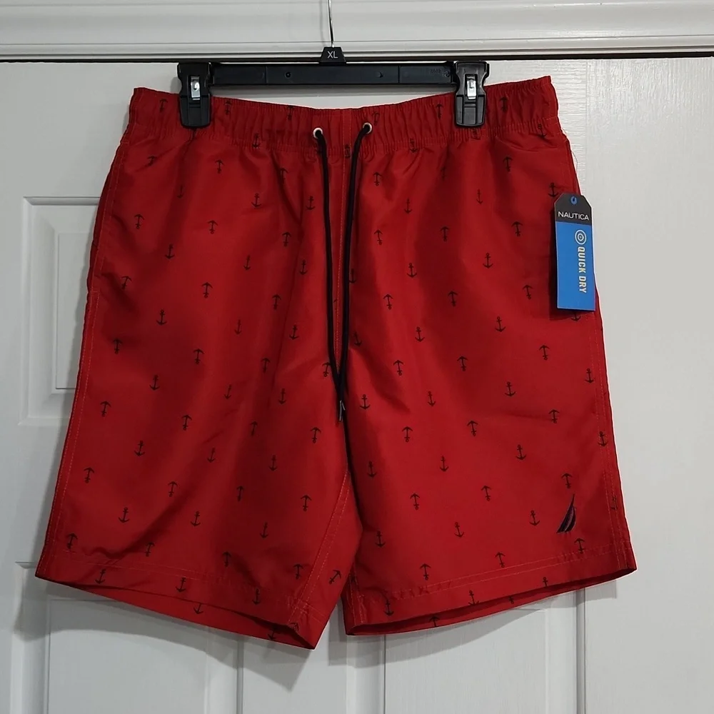 NWT Nautica quick Dry Anchors Swim Trunks Shorts M